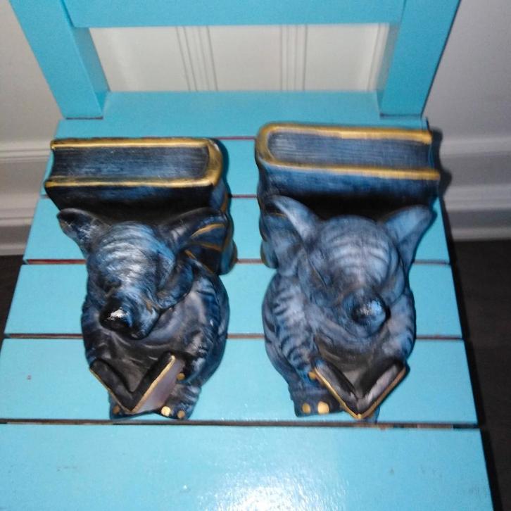 Olifant boekensteuntjes van aardewerk, Verzamelen, Beelden en Beeldjes, Gebruikt, Dier, Ophalen