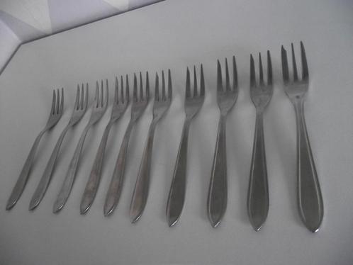 10 RVS puntfilet taartvork gebaksvork 12cm Nieuwpoort ook ps, Antiek en Kunst, Antiek | Bestek, Ophalen of Verzenden
