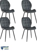 Manny Eetkamerstoel Grijs Fluweel Velvet Industrieel €42,00, Ophalen, Nieuw, Metaal, Eetkamer stoelen grijs
