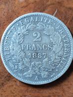 2 Francs Frankrijk 1887, Ophalen of Verzenden, Frankrijk, Losse munt, Zilver