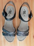 PITT lederen damessandalen mt. 41...nieuw!, Zwart, Nieuw, Sandalen of Muiltjes, Ophalen of Verzenden