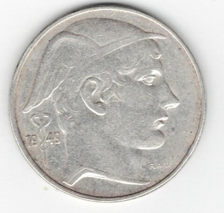 25-2061 Belgie 20 franc 1949, Postzegels en Munten, Munten | Europa | Niet-Euromunten, Losse munt, België, Zilver, Verzenden