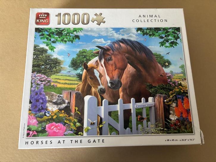 puzzel Horses at the gate 1000 stukjes, Hobby en Vrije tijd, Denksport en Puzzels, Gebruikt, Legpuzzel, 500 t/m 1500 stukjes, Ophalen of Verzenden
