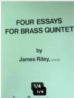Four Essays For Brass Quintet James Riley, Muziek en Instrumenten, Bladmuziek, Nieuw, Trompet, Ophalen of Verzenden