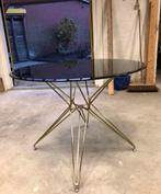 Ronde eet tafel zwart / goud van MADE, Ophalen, 100 tot 150 cm, Rond, Glas
