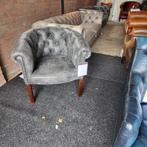 Chesterfield kuipje, bijzet fauteuil in vintage rundleer., Ophalen, Minder dan 75 cm, Chesterfield, Nieuw