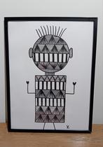 Grappig Manneke. Zwart wit streepmotief., Antiek en Kunst, Ophalen of Verzenden