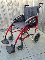Compacte opvouwbare transport rolstoel, Diversen, Rolstoelen, Ophalen, Inklapbaar, Zo goed als nieuw, Duwrolstoel