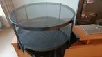 Een nette gebruikte salontafel rond met boven onder glas, Ophalen, 50 tot 100 cm, Rond, 50 tot 100 cm