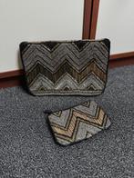 Zwarte clutch tas met zilver en gouden kraaltjes, Ophalen of Verzenden, Nieuw, Zwart, Overige typen