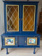 Prachtige vintage vitrine kast., Huis en Inrichting, Kasten | Buffetkasten, 100 tot 150 cm, Ophalen of Verzenden, Glas, 150 tot 200 cm