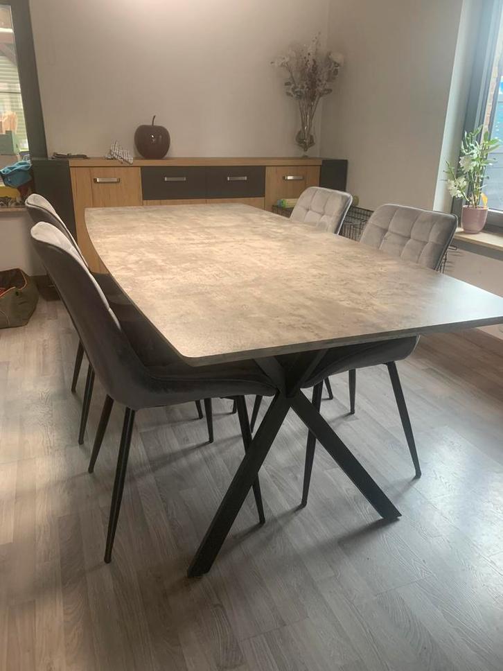 Eettafel met stoelen, Huis en Inrichting, Tafels | Eettafels, Zo goed als nieuw, 50 tot 100 cm, 150 tot 200 cm, Vijf personen of meer