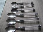 3 Lepels 20 cm en 3 lepels 17,5 cm glazen heft amuse set, Huis en Inrichting, Keuken | Bestek, Ophalen of Verzenden, Zo goed als nieuw