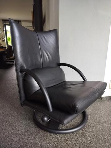 Rolf Benz Relax Fauteuil - Zwart Leer beschikbaar voor biedingen
