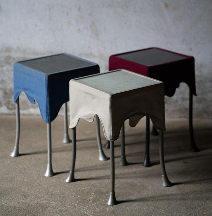 Design bijzettafeltjes van Leolux., Huis en Inrichting, Tafels | Bijzettafels, Zo goed als nieuw, Vierkant, 45 tot 60 cm, Minder dan 55 cm