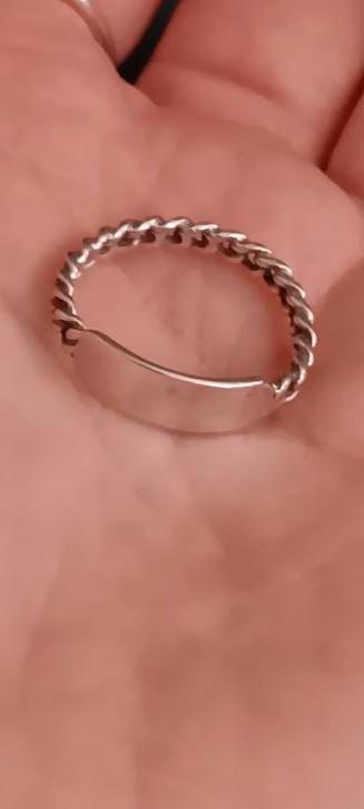 Zilveren vintage ring met graveerplaatje (Zwaardje 835). beschikbaar voor biedingen