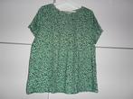 Studio Untold Groen T-shirt Met Zwarte Dots Maat 50/52, Kleding | Dames, Grote Maten, Verzenden, Zo goed als nieuw, Groen, Shirt of Top