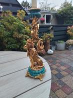 "Gouden" Kandelaar met Luipaard 34cm hoog, Ophalen of Verzenden, Overige materialen