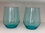 Bijna nieuwe blauwe Ikea Ivrig drinkglazen 2x, Huis en Inrichting, Keuken | Servies, Glas of Glazen, Ophalen of Verzenden, Effen