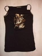 zgan zwarte top met goudopdruk v Mexx maat M, Kleding | Dames, Tops, Maat 38/40 (M), Mexx, Zwart, Ophalen of Verzenden