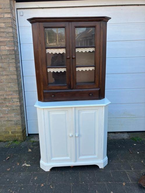 Vitrinekastje mét onderkast, Huis en Inrichting, Kasten | Vitrinekasten, Gebruikt, Minder dan 100 cm, 25 tot 50 cm, Ophalen