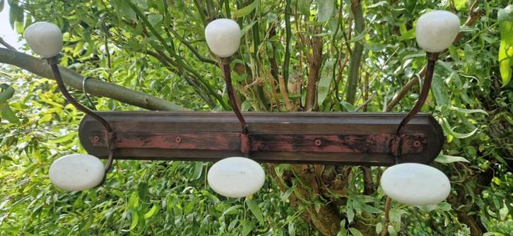 Super mooi kapstokje + haken+ porceleinen knoppen (brocante), Huis en Inrichting, Woonaccessoires | Kapstokken, Gebruikt, Wandkapstok
