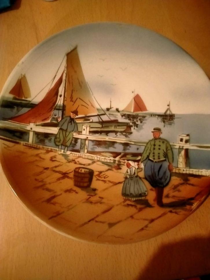 Bord schilderij vissersdorp, Antiek en Kunst, Kunst | Schilderijen | Klassiek, Ophalen