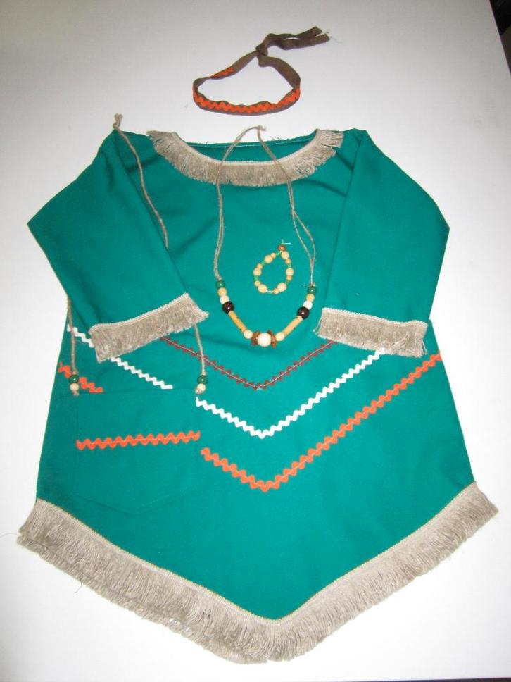 Indianenjurk incl. hoofd en armband-ketting en siertasje., Kinderen en Baby's, Carnavalskleding en Verkleedspullen, Nieuw, Jongen of Meisje