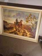 Schilderij met paard en wagen - Nefkens, Antiek en Kunst, Ophalen