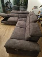 Luxe Alcantara Hoekbank met electr. relaxfunctie, Huis en Inrichting, Banken | Bankstellen, Modern en overal bijpassend, 250 tot 300 cm