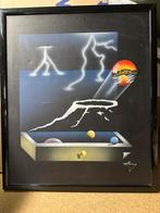 Abstract Schilderij met Bliksem en Bollen, Antiek en Kunst, Kunst | Schilderijen | Klassiek, Ophalen of Verzenden