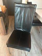 4 leren designer stoelen zwart, Ophalen, Gebruikt, Zwart, Leer