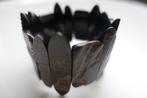 Stoere en robuste armband van waterbuffelhoorn - donkerbruin, Ophalen of Verzenden, Nieuw, Bruin, Overige materialen