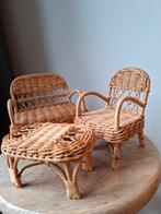 Vintage / retro rieten poppenhuis set, Ophalen of Verzenden, Gebruikt, Poppenhuis