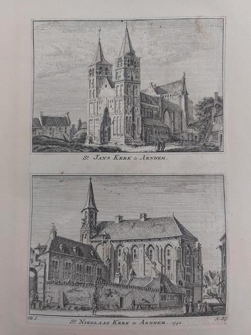 85-86 / S. Jans kerk en St. Nikolaas kerk Arnhem, Antiek en Kunst, Kunst | Etsen en Gravures, Ophalen of Verzenden