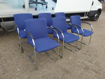 6x Lande Cole ( Gispen ) vergaderstoel buisframe stoel beschikbaar voor biedingen