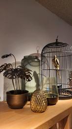 Decoratieve Vogelkooi met Gouden Vogel, Ophalen of Verzenden, Zo goed als nieuw