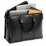 Mooie zwarte leren Cirafon laptoptas, Ophalen of Verzenden, Zo goed als nieuw, Zwart, Leer