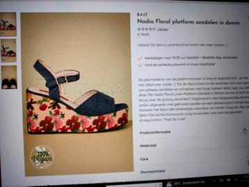 B.A.I.T. platformsandalen/sleehak, maat 42,5 beschikbaar voor biedingen