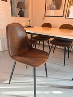 4 eetkamerstoelen cognac twv €360 NIEUWSTAAT, Huis en Inrichting, Stoelen, Ophalen, Zo goed als nieuw, Bruin, Vier