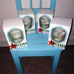 Heineken silver bierglazen in doosje 4 stuks, Verzamelen, Biermerken, Ophalen, Nieuw, Glas of Glazen, Heineken