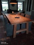 Robuuste teak houten eettafel, Huis en Inrichting, Tafels | Eettafels, 200 cm of meer, Zo goed als nieuw, Rechthoekig, 50 tot 100 cm
