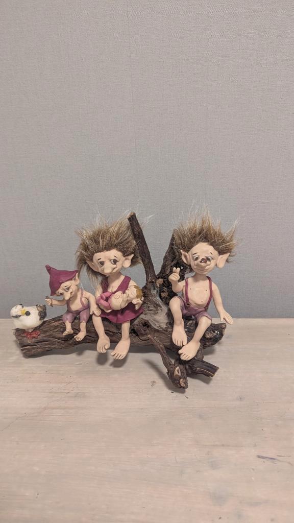 Set trollen handgemaakt, Verzamelen, Beelden en Beeldjes, Gebruikt, Fantasy, Ophalen of Verzenden