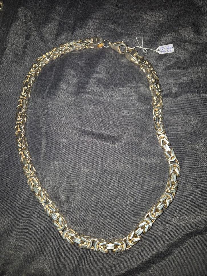 Koningsketting koningsschakel ketting zilver 925 70 cm 11 mm, Sieraden, Tassen en Uiterlijk, Kettingen, Zo goed als nieuw, Zilver