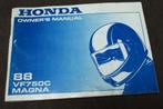 Honda VF750C  Magna 1988 motorcycle owner's manual VF 750 C, Motoren, Handleidingen en Instructieboekjes, Ophalen of Verzenden