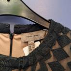 Tony Cohen zwart beige mesh jurkje + borduursel mt S 48144, Tony Cohen, ., Zwart, Ophalen of Verzenden