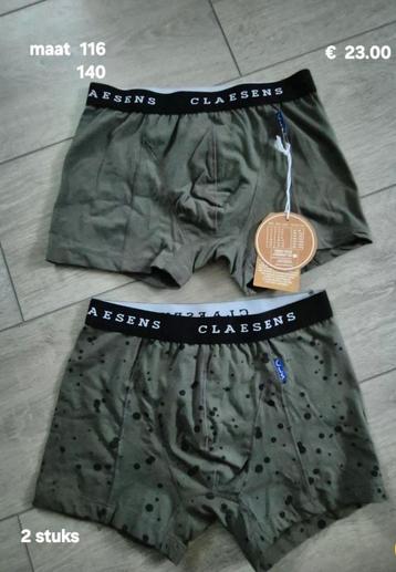 2 Nieuwe Claessens Boxers - Maat 116 & 140 beschikbaar voor biedingen
