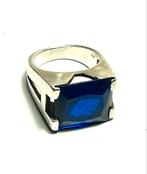 Vintage Zilveren Ring met Blauwe Steen, Ophalen of Verzenden, Zilver