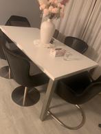 Tafe met vier leerstoelen, Huis en Inrichting, Tafels | Eettafels, Zo goed als nieuw, 150 tot 200 cm, Rechthoekig, 50 tot 100 cm