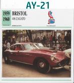Ay-21 autokaart bristol 406 zagato 1959 / 1960, Ophalen of Verzenden, Zo goed als nieuw, Auto's